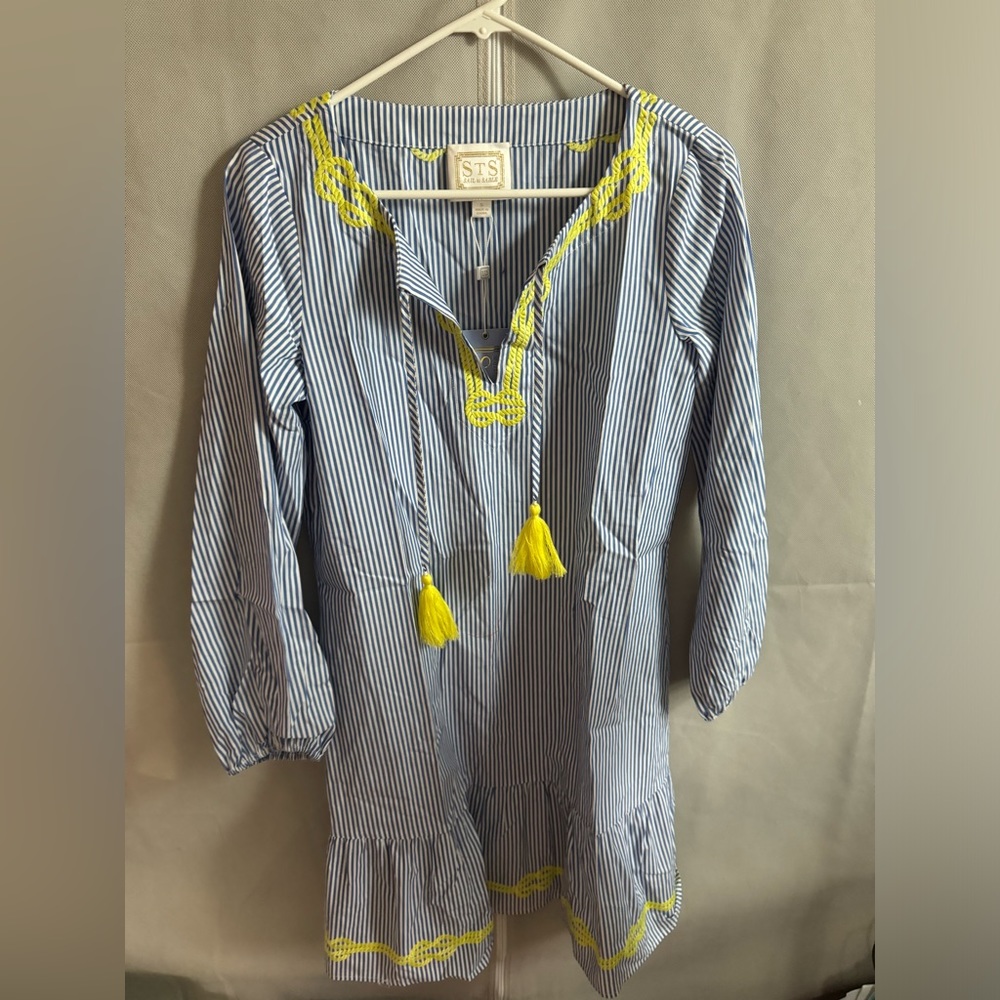 NWT Sail to Sable 100% Cotton Long Sleeve Midi Dress